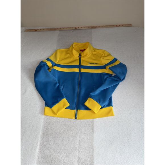 Guess Vintage Racing Jacket. Women’s Blue And Yellow Sz S - Picture 1 of 6